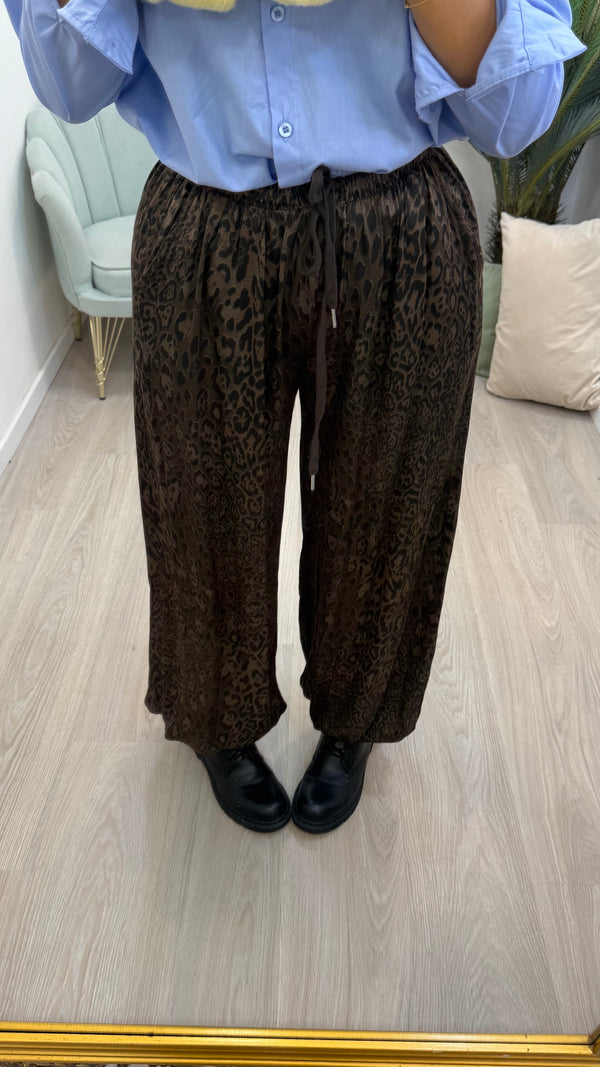 Pantalone SATIN LEOPARDATO