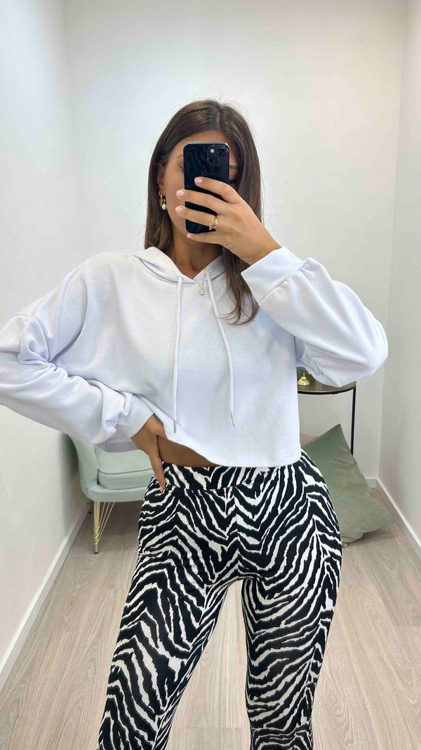 Felpa Crop White