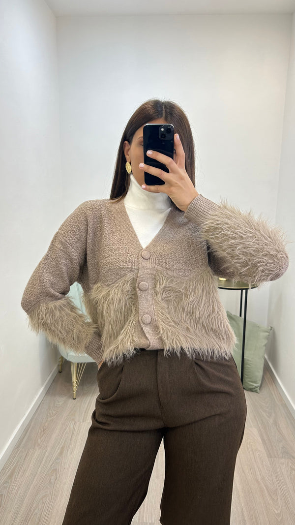 Cardigan Piume Biscotto