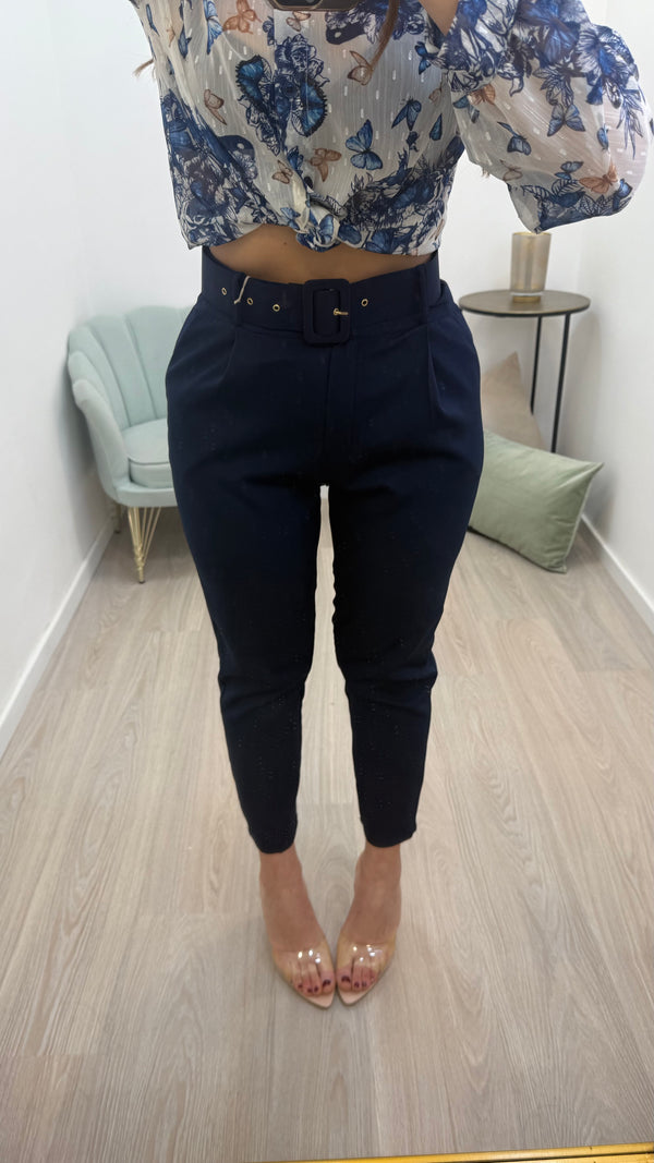 Pantalone Cinturone Blu