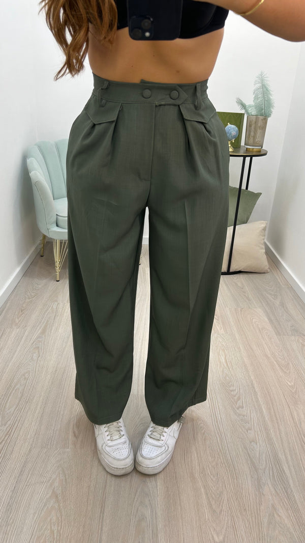 Pantalone Doppio Bottone Army