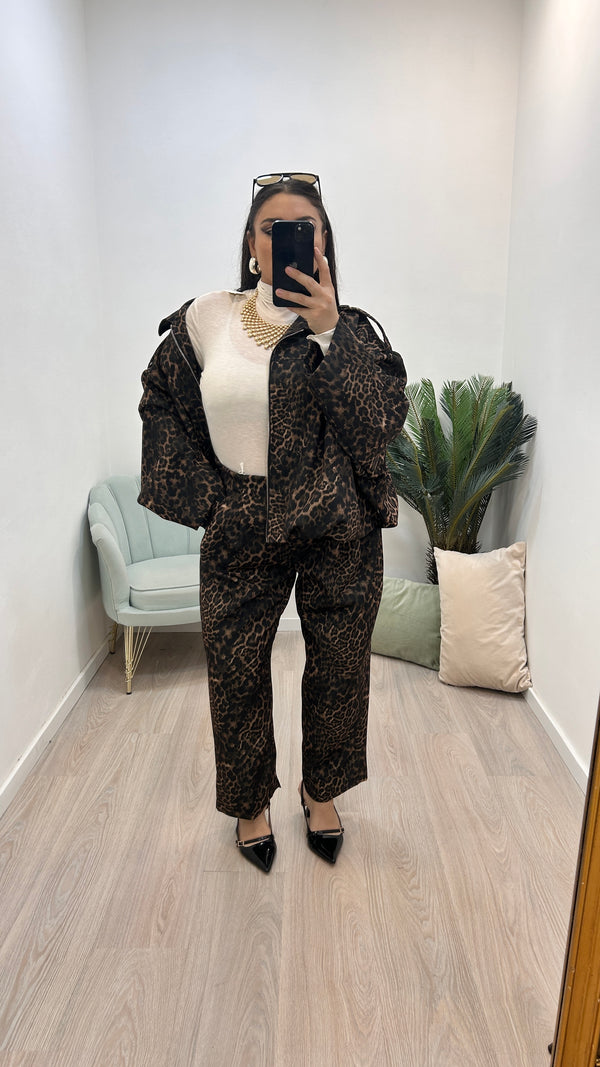 Pantalone DOPPIO BOTTONE LEOPARDATO