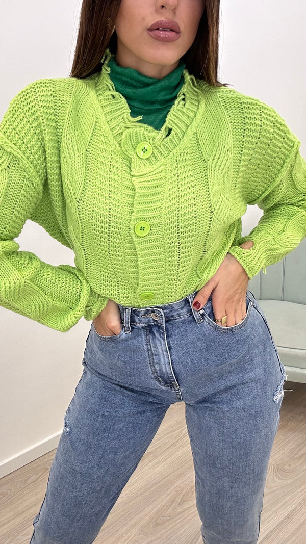 Cardigan Broken Green