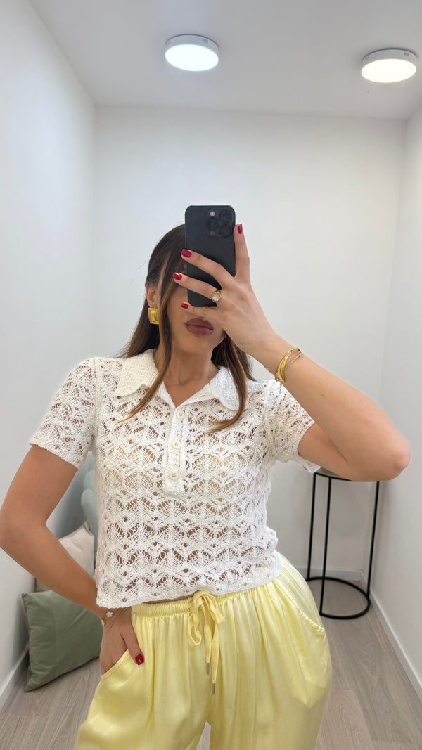 Polo Pizzo White