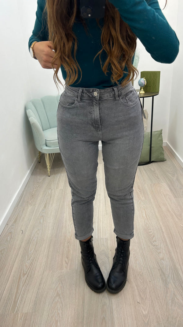 Jeans Mom Fit Grey