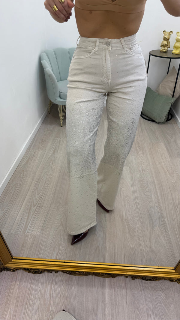 Jeans Luccico Crema