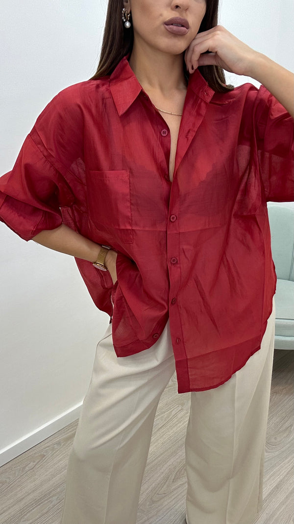 Camicia Satin Bordeaux