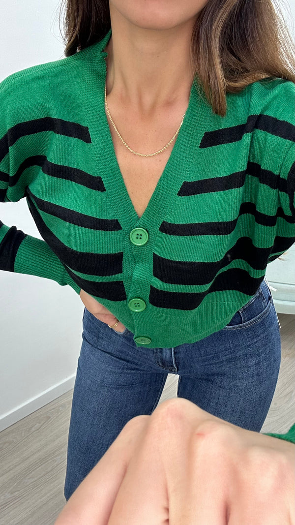 Cardigan Crop Green