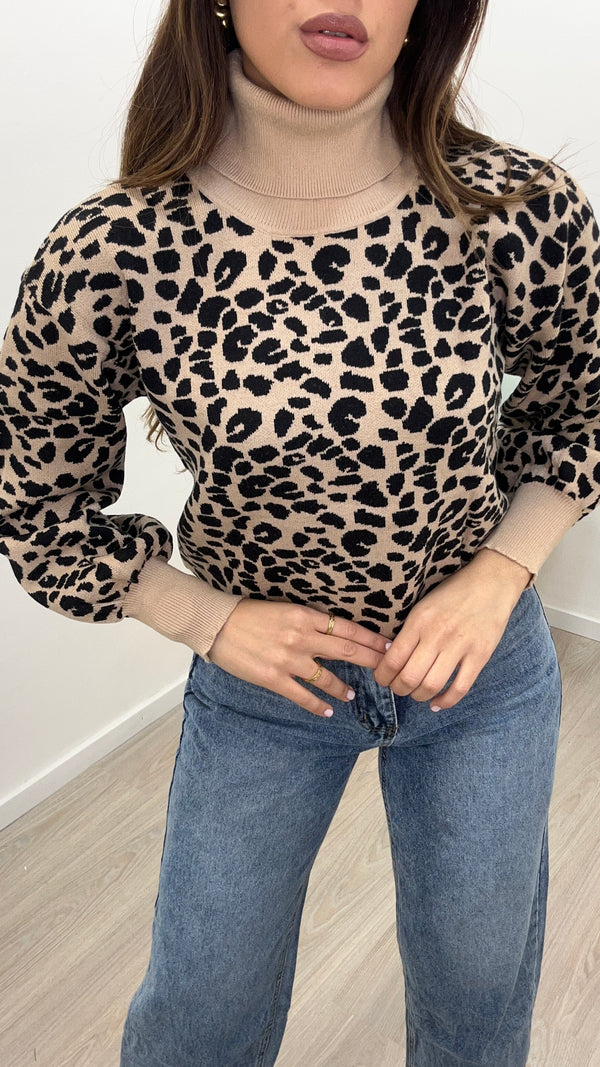 Pull Animalier Beige