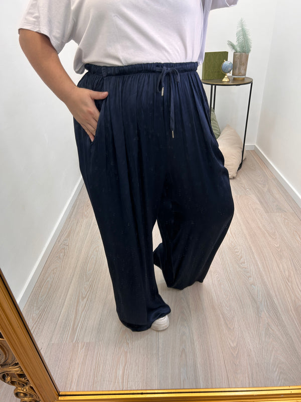 Pantalone Satin Blu